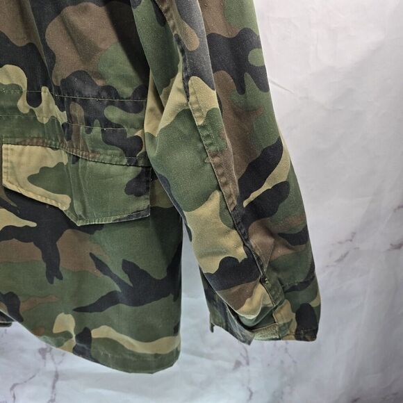 Military Jacket Mens Small Red Jungle Woodland Camo Cold Weather Lined Field - Picture 4 of 13